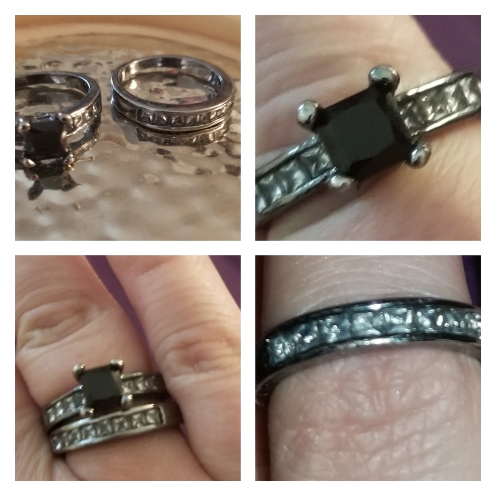 Nwt gorgeous 14k black gold ring set